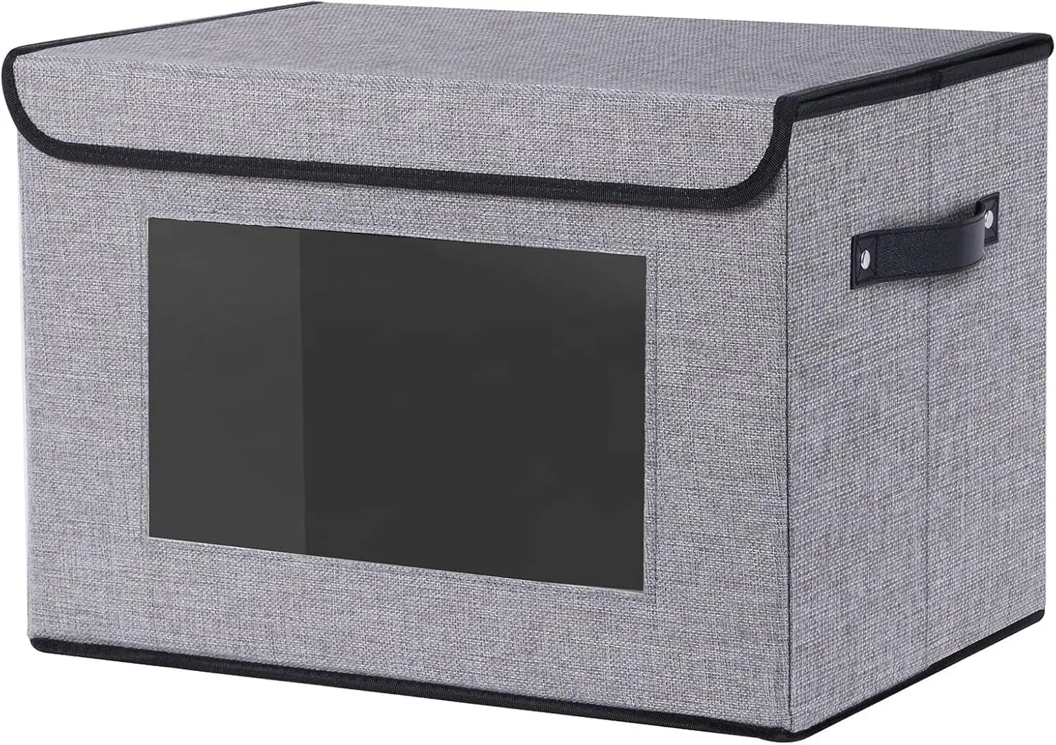 

Fabric Storage Bin with Lid, 13x9.1x7.9in Closet Organizer, Gray, 1-Pack