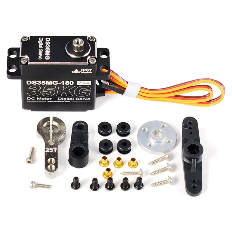 Servomotor RC de 25KG, Servo Digital resistente al agua, Servo de engranaje de Metal de alto Torque para brazos mecánicos de Robot de coche RC