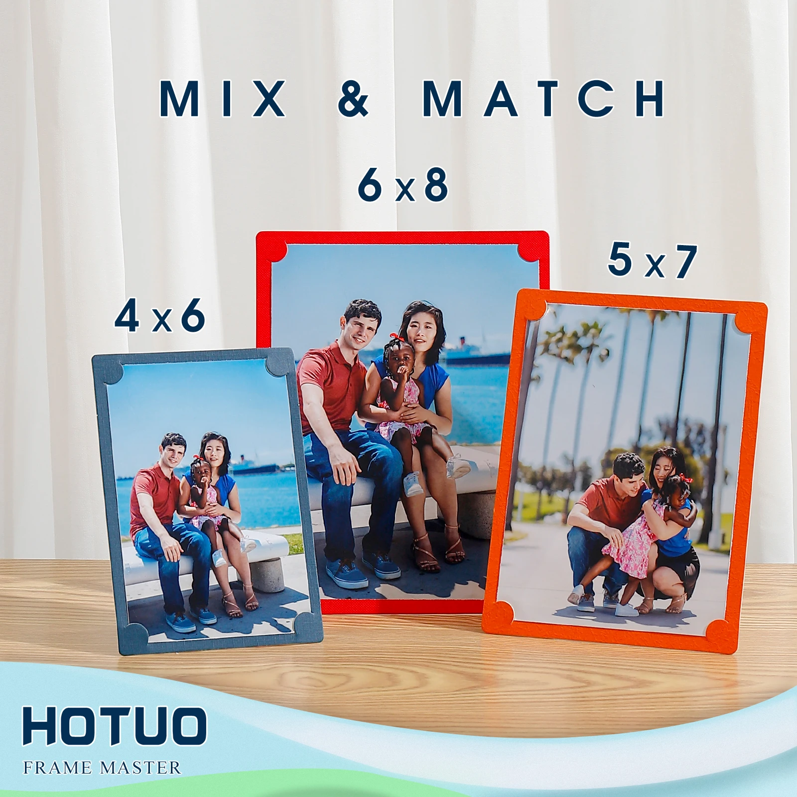 10Pcs Paper Photo Frame Simple Color Cardboard Picture Frame Set