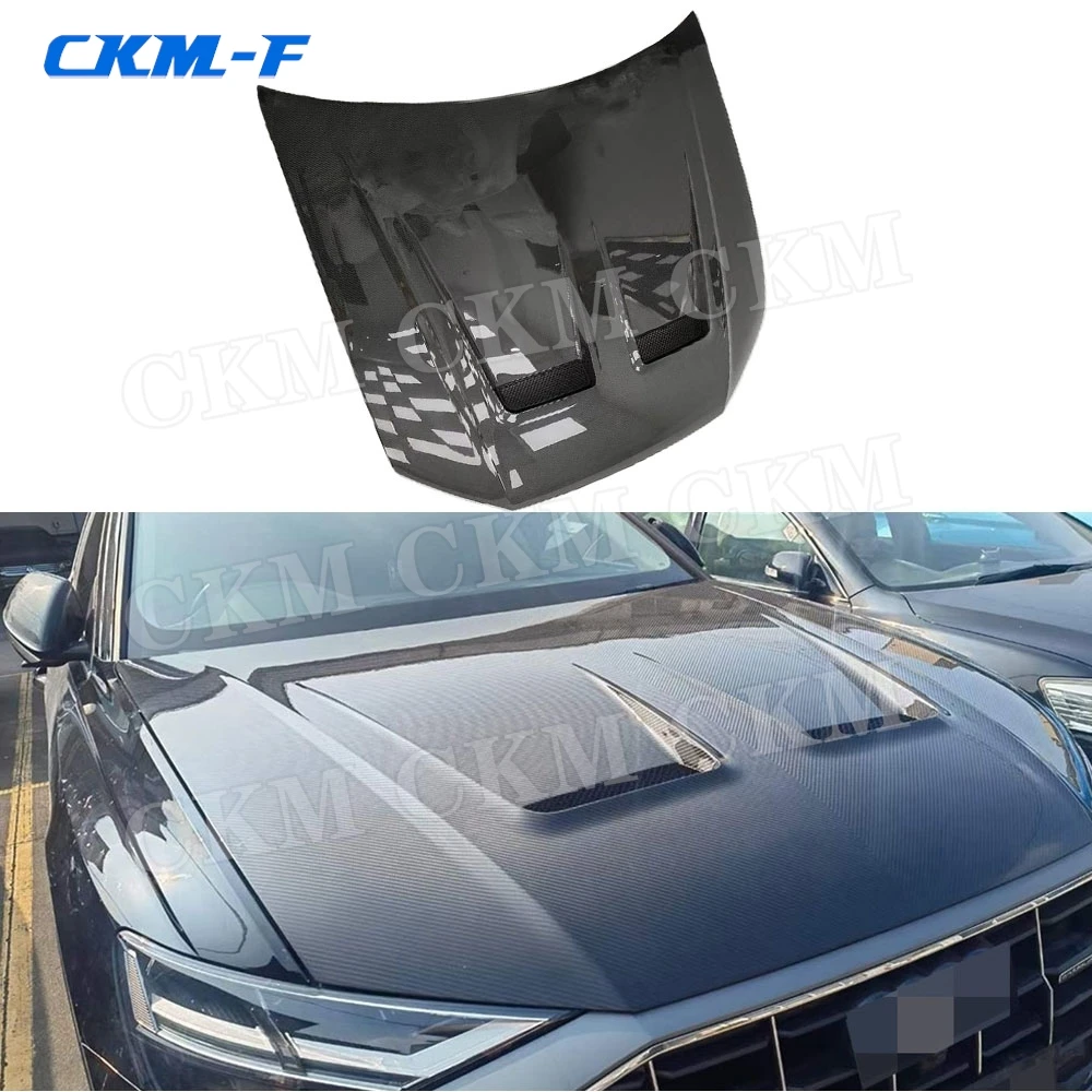 

Carbon Fiber Body Kits Car Front Engine Hood Vent Cover Accessories for Audi Q8 SQ8 RSQ8 2019-2023 M Style Engine Bonnets