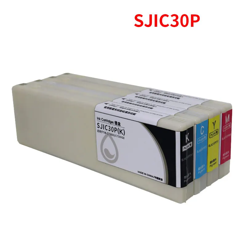 

Совместим с картриджем SJIC30P Epson TM-C7500G для принтера этикеток Epson Colorworks C7500GE, полным с пигментными чернилами емкостью 300 мл