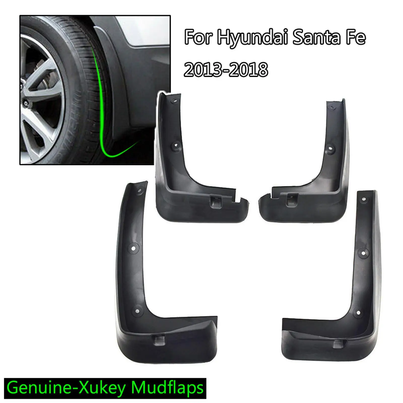 4X For Hyundai Santa Fe DM XL IX45 2013 - 2016 2017 2018 Mudguards Mud Flaps Splash Guards Fender Liner Front Rear Left Right 