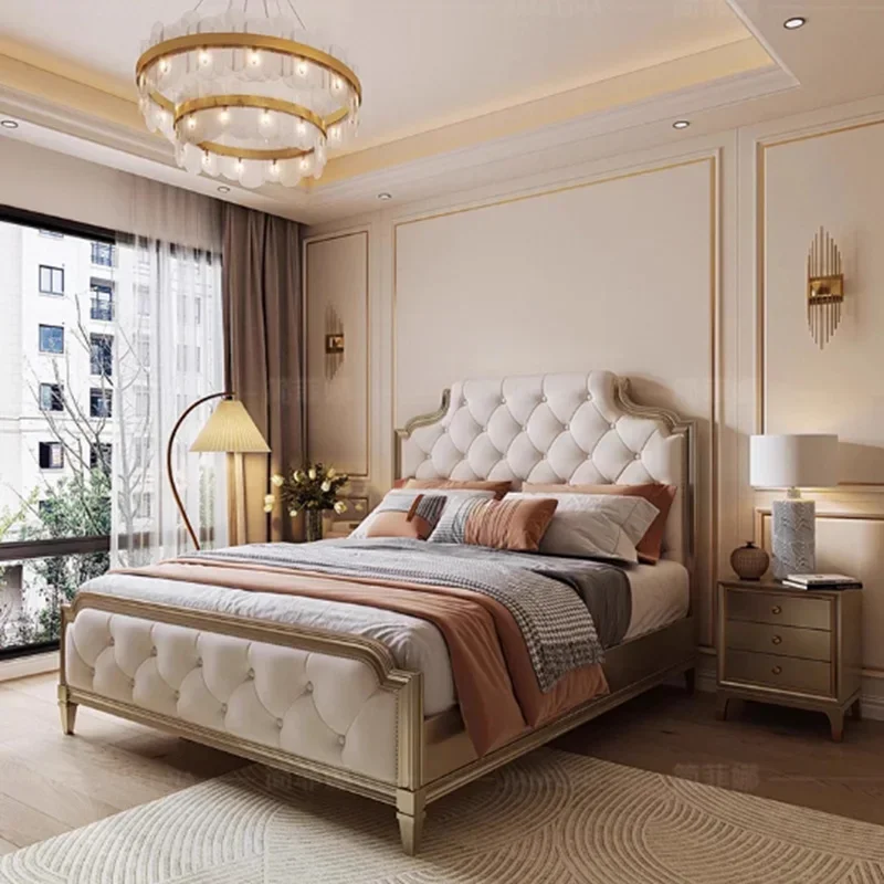 

Modern Bedroom Massage Bed European Simple Design Space Saving Princess Bed Sleeping Human Dog Double Beliche Patio Furniture