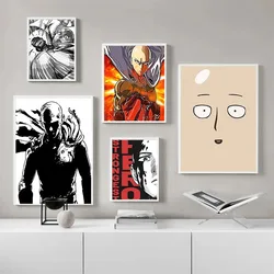 One Punch Man Saitama Anime Wall Decor Canvas Poster Aesthetic Kawaii Comic Manga Decoration for Teen Boys Room Game Room