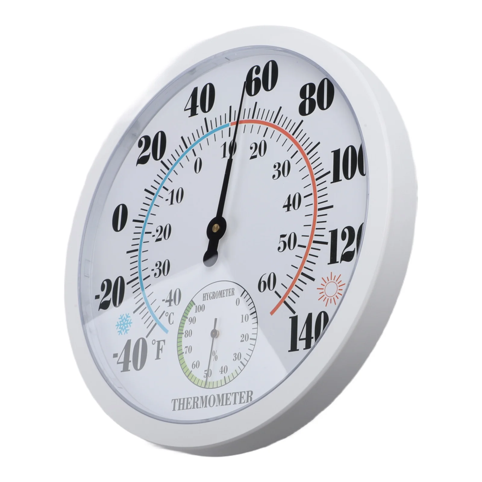 Afbeelding 3: Analoog display, binnen- en buitenthermometer, voor gebruik in huis, zwart-wit, vochtigheidsmeter voor binnen en buiten, temperatuurmeetinstrument.