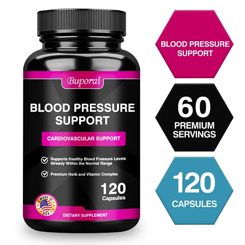

Blood Pressure Support - Improves Blood Flow, Digestive Health, Balances Blood Pressure Levels, Supports The Immune System Vegan