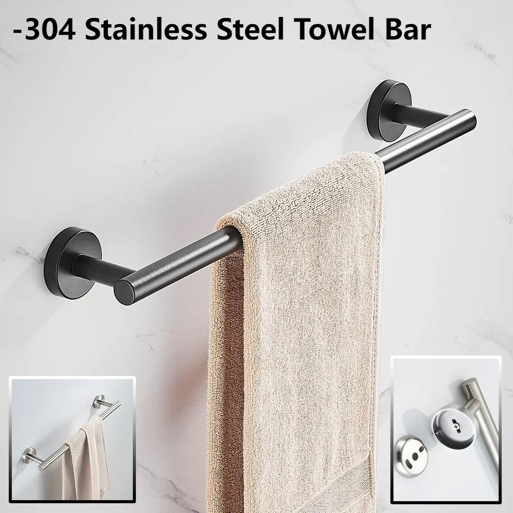 

Stenoc 40/60CM Thickened Hanging Wall Mounted Stainless Steel Matte Black Polished Brush Chrome Towel Bar Bathroom Accessories
