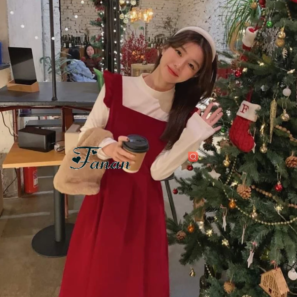 Customized Jiayigong Youthful Simple Red Evening Dresses Ruched O-neck Full Sleeves Jersey A-line Tea-Length Draped Daliy Party 