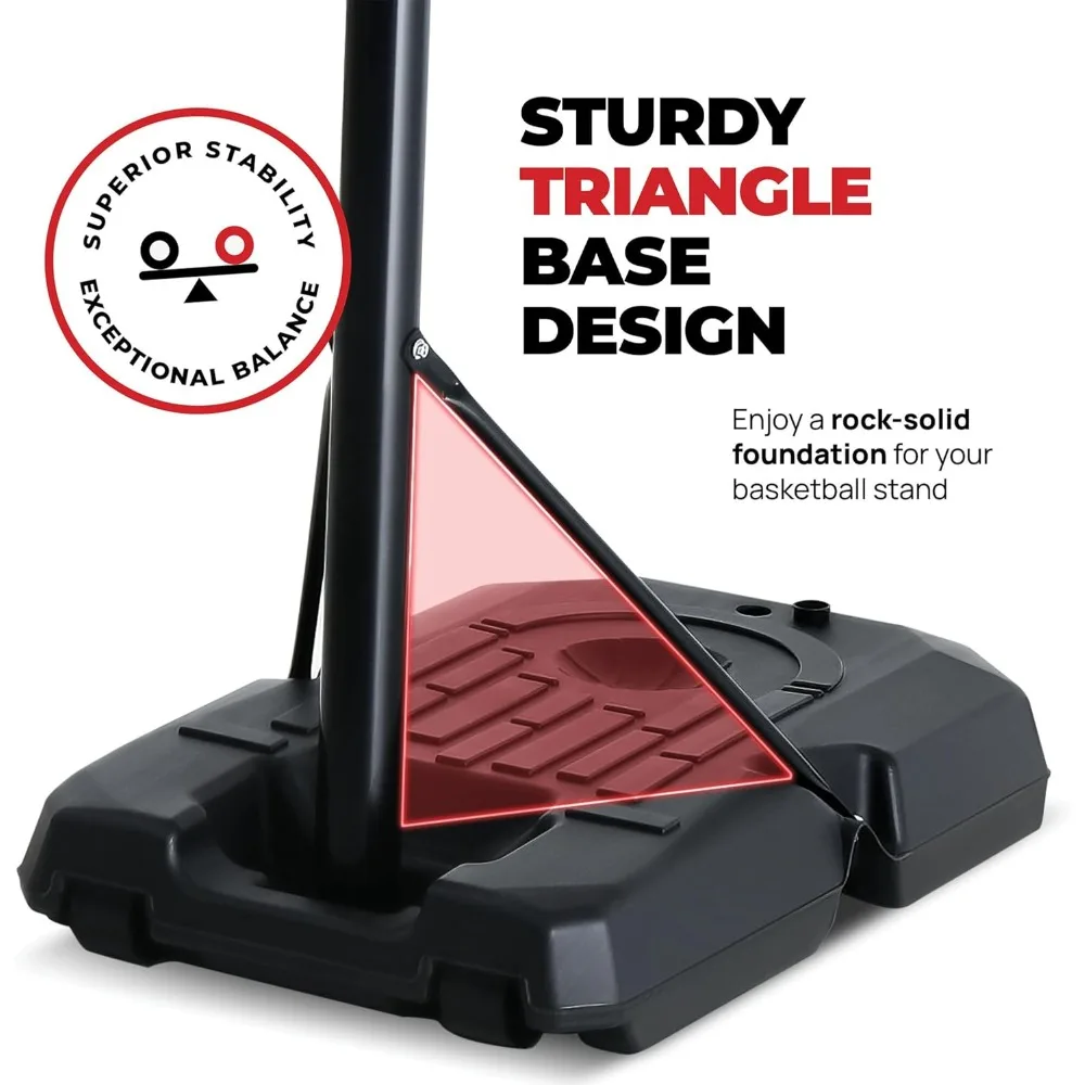 Canestro da basket regolabile da 10 piedi con tabellone infrangibile da 44 pollici - Ideale per le impostazioni di altezza di 8-10 piedi