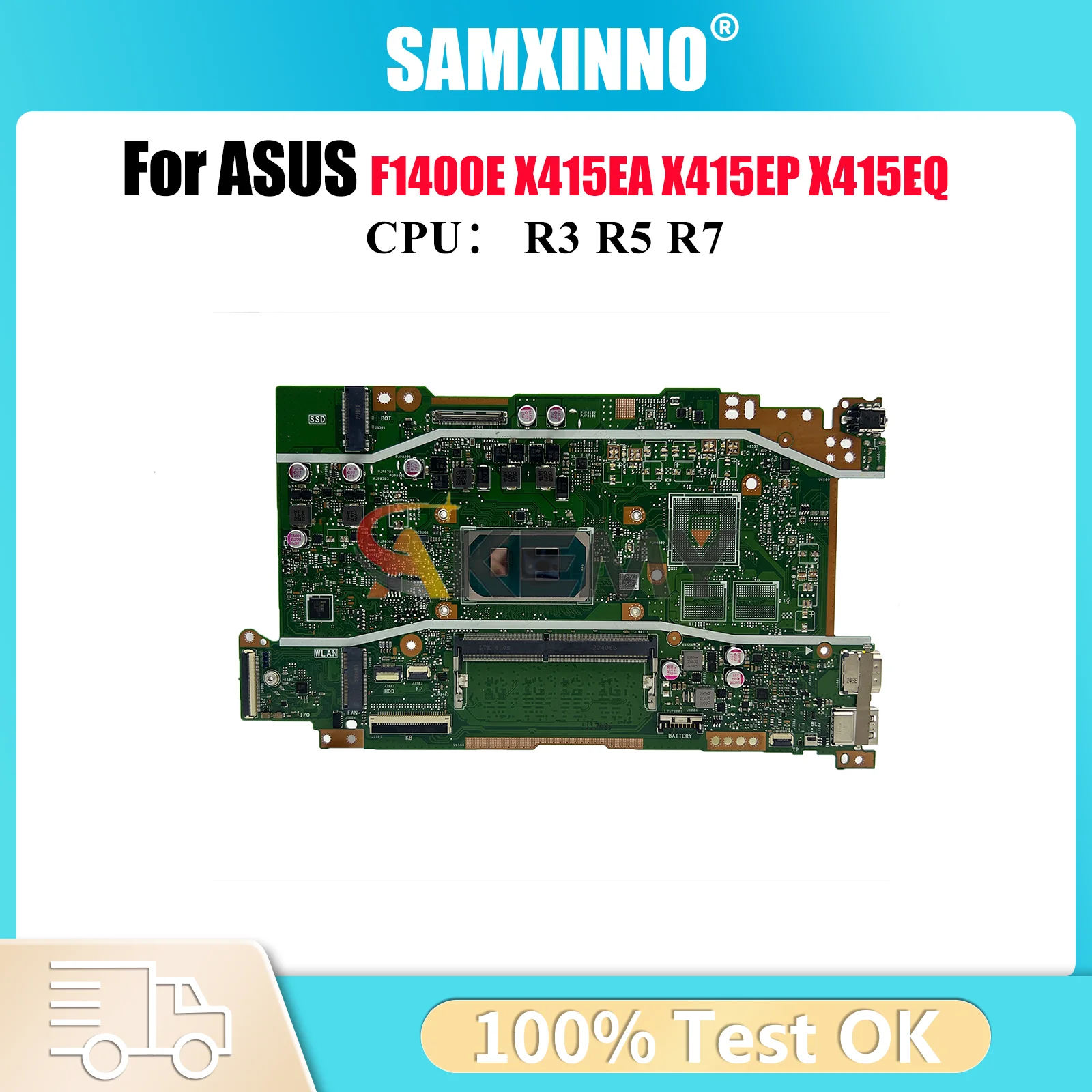 

X415EA Материнская плата для ноутбука ASUS VivoBook X415EQ F1400E X415EP V5200E X415E V4200E X415EA F1500E Материнская плата с процессором R3 R5 R7