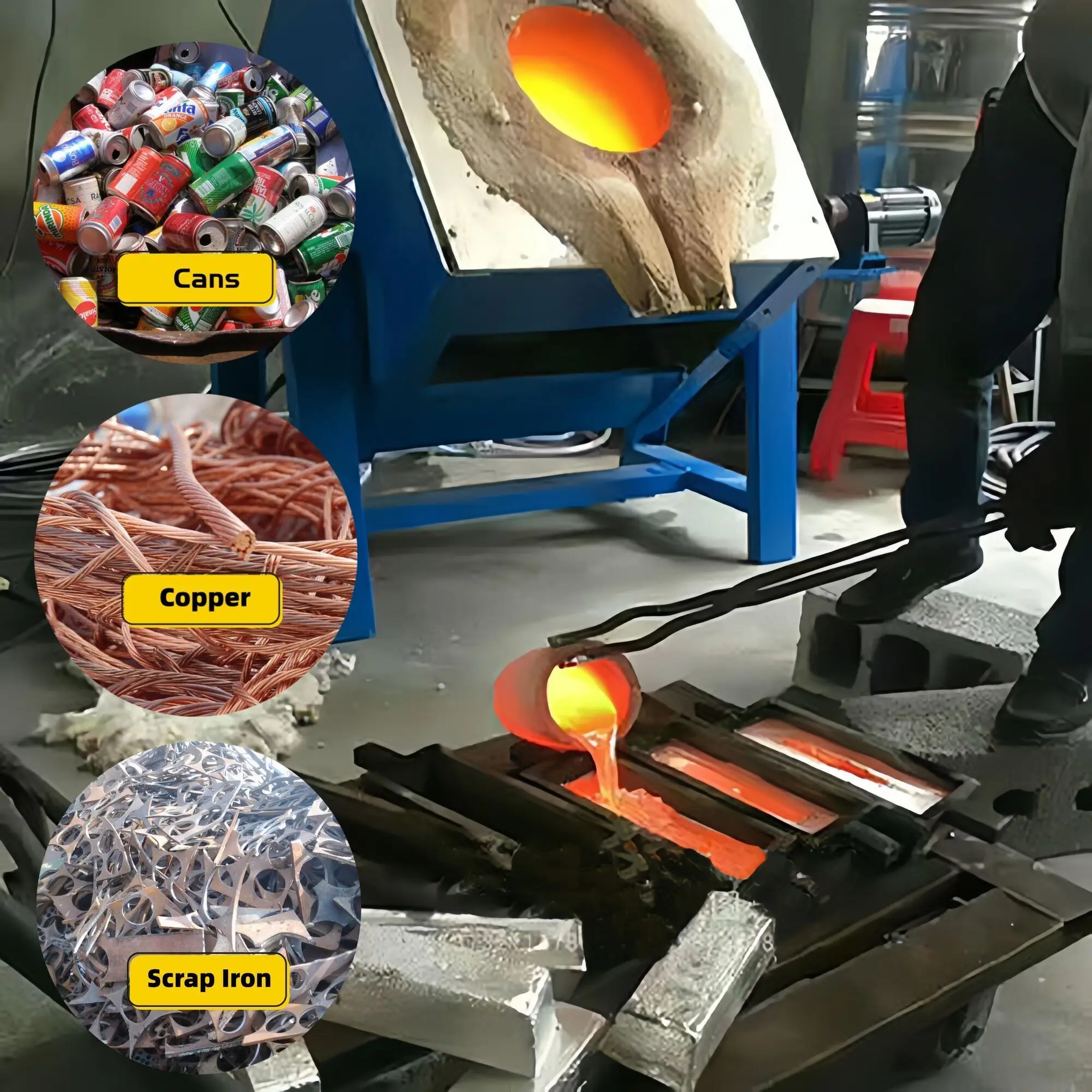 Day and Night Furnace Metal recycling smelting furnace is used for Small Business