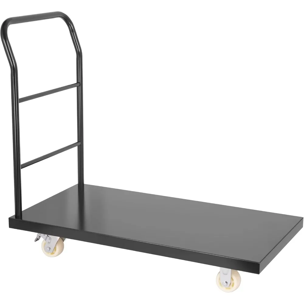 

Платформа грузовика емкостью 3000 фунтов, стальная планшетная тележка, тележка с толкателем 47 x 24, черная тележка на платформе для перемещения багажа