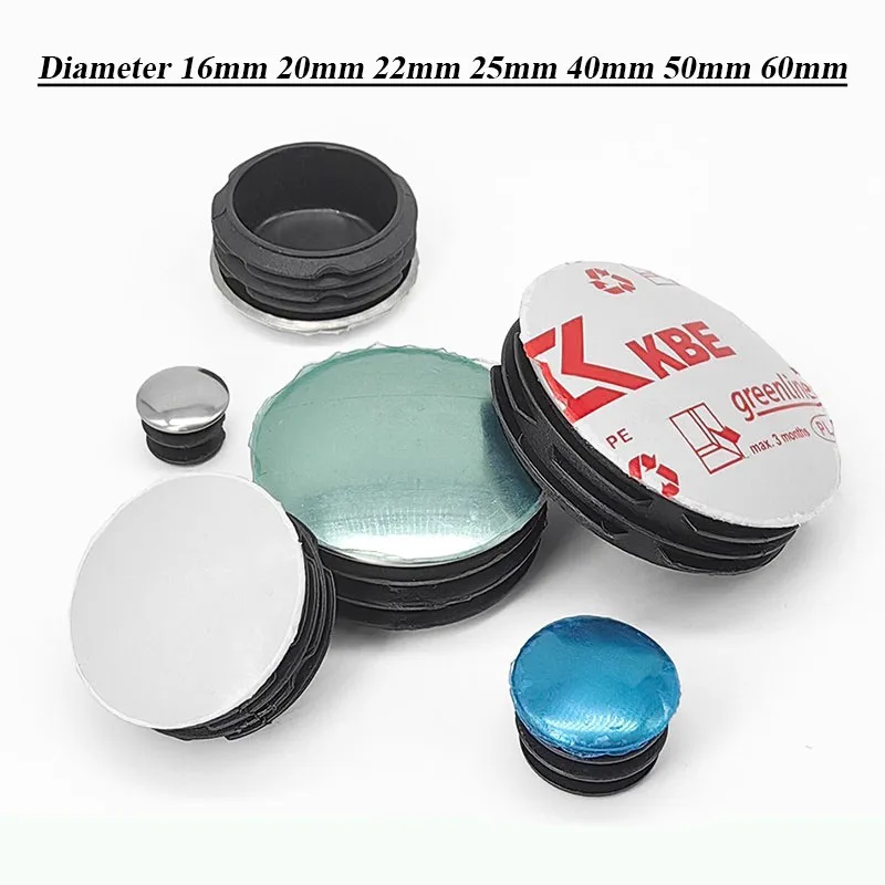 Diameter 16/20/22/25/40/50/60mm Stainless Steel Round Tube Pipe Plugs Blanking End Caps Furniture Leg Hole Cover
