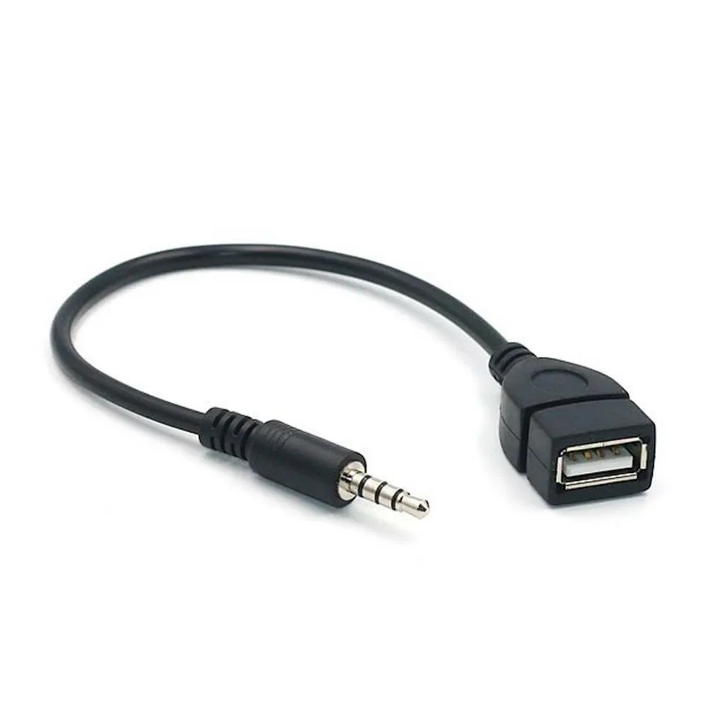 USB 플래시 드라이브 또는 카드 리더기 읽기용, 암수 USB 2.0, 오디오 플러그 어댑터, 5V 블랙 케이블 익스텐션 내구성, 3.5mm, 신제품