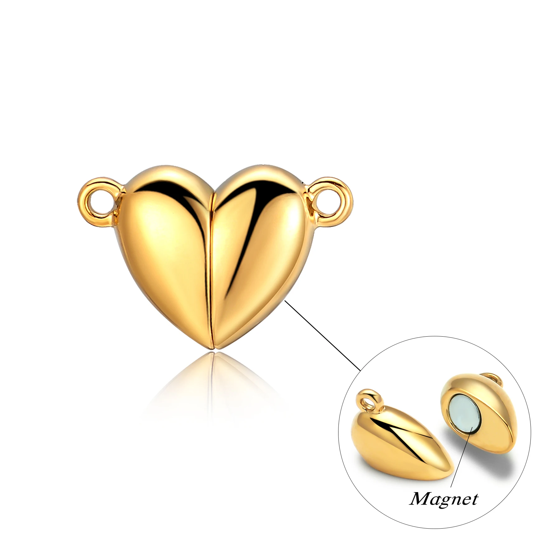 6sets/lot Stainless Steel Love Heart Magnet End Connectors Clasps For DIY Jewelry Making Couple Bracelet Necklace Accessories image 5