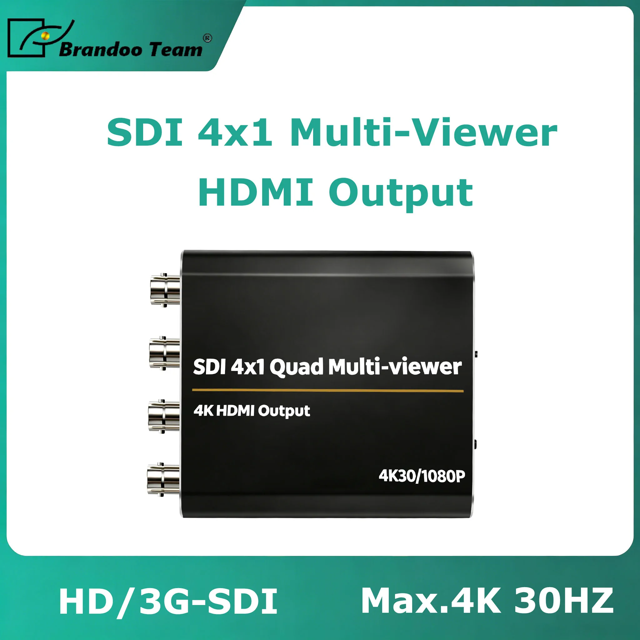 SDI 4x1 Multi-Viewer 4CH SDI Input to 4K HDMI Output Video Multiviewer Quad Screen Splitter