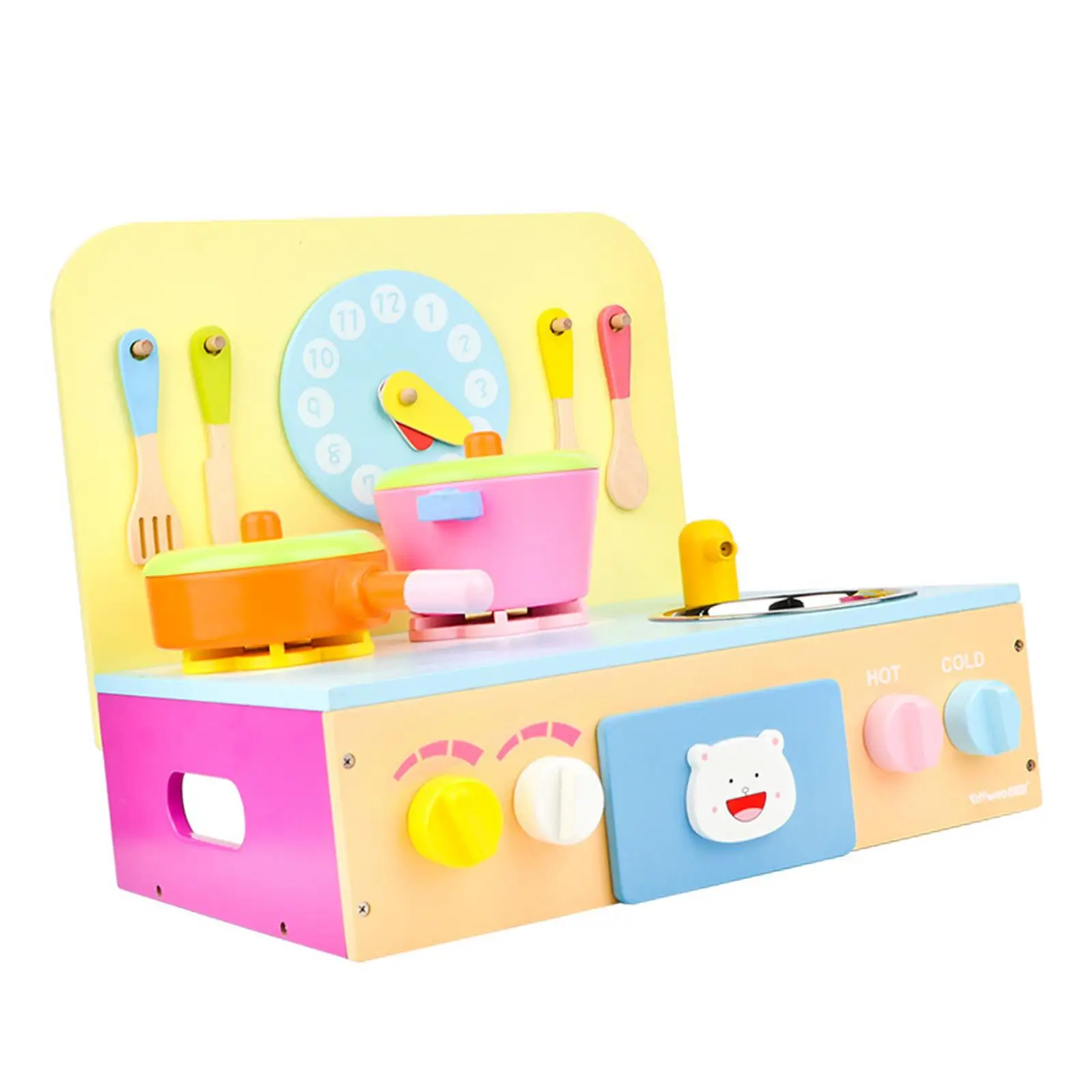 

Kitchen Playset Toy Pretend Cooking Playset Stovetop Educational Cookware with Cooking Accessories for Party Favor Restaurant