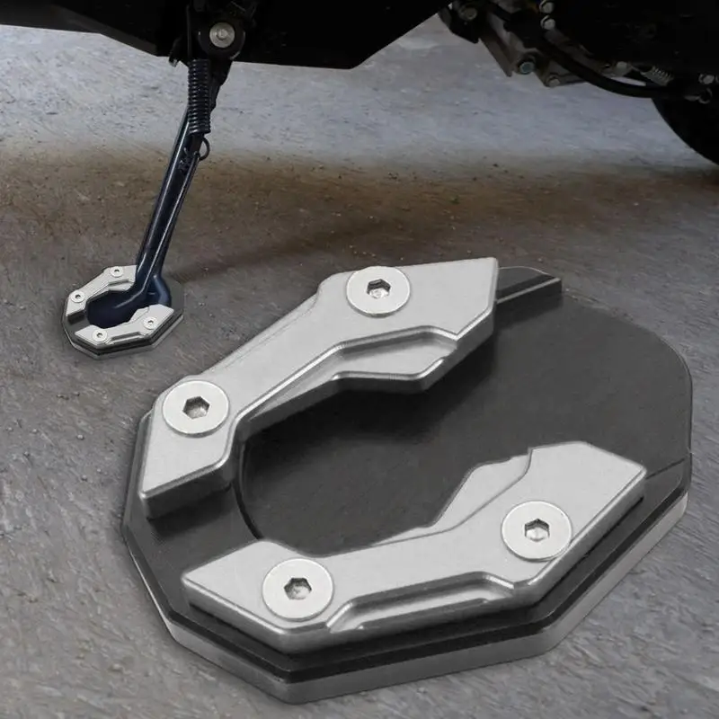 Bantalan Kickstand sepeda motor, sepeda motor Kickstand Extender dukungan sisi kaki pembesar dasar ekstensi bantalan kaki Moto alat