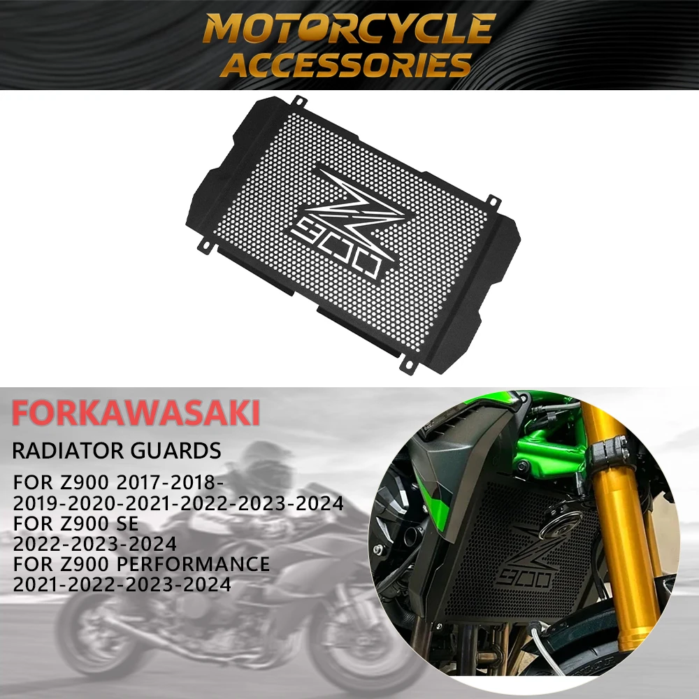 Image of Für Kawasaki Z 900 2017 2018 2019 2020 2021 2022 Motorrad-Kühlerabdeckung Grillschutz für Z900 2023 2024 2025 Kühlergitter
