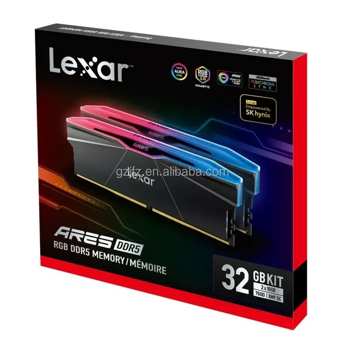 

2025 New Lexar ARES RGB 2nd Gen DDR5 Desktop Memory Ram DDR5 32/48 GB 16/24GB*2 8000MT/s AMD EXPO Memory Stick Gaming PC Desktop