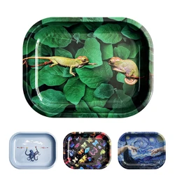 2024 NEW Design 18*14cm Metal Tobacco Rolling Tray Cigarette Joint Smoking Accessories Dish Tin Key Fruit Storage Plate
