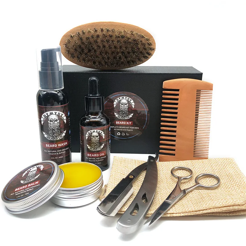 

Wholesale Beard Care Set Hair Growth Brush Scissors Kit