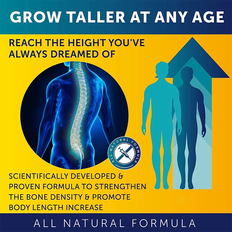 Height Growth Capsules Maximizer Promote Bone Growth and Health Calcium Vitamins Get Taller Supplement