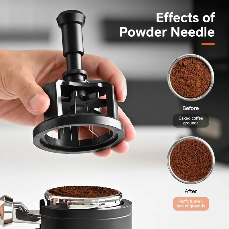 MUVNA WDT Tool Auto-Rotating Magnetic Espresso Coffee Distributor Needle,Barista Accessory for 51/53/58mm Portafilter