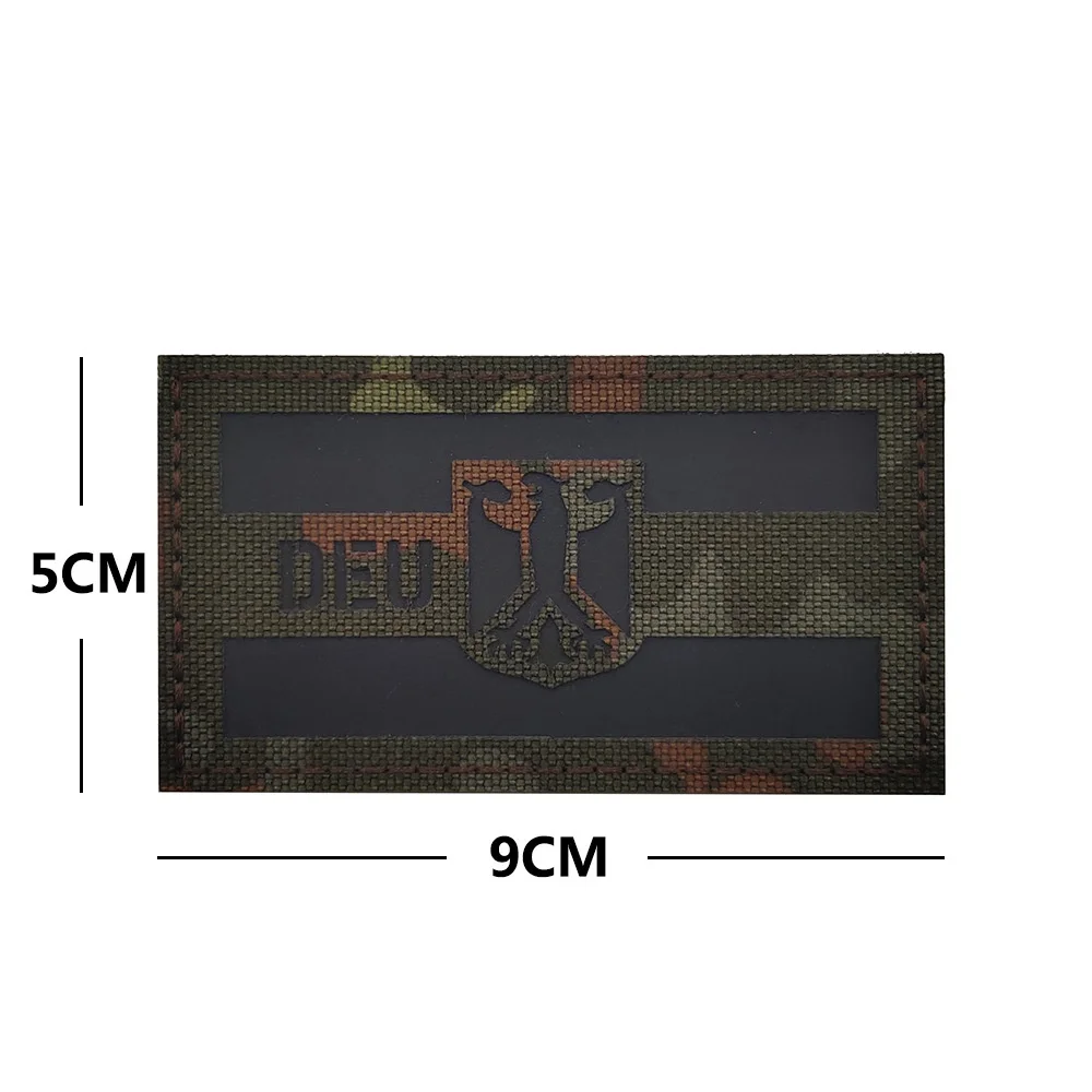 Military Fan IR  Reflective Germany Flag DEU  Armband Backpack Patch Jungle Camo Outdoor Bag Badge with Patches for Clothing