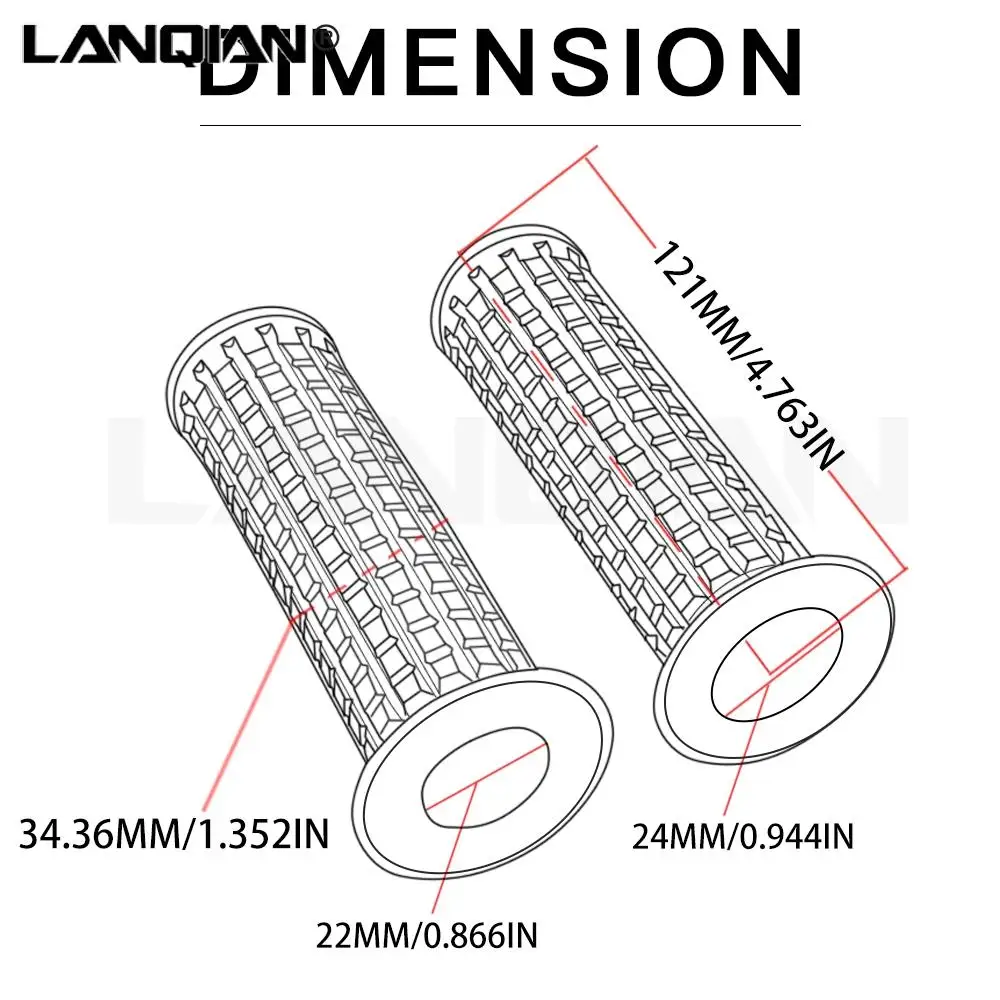 7/8 "22ซม.รถจักรยานยนต์ Hand Grips Retro จับสายยาง Gel Grip สำหรับ GTS 300 Street Scrambler Moto Guzzi