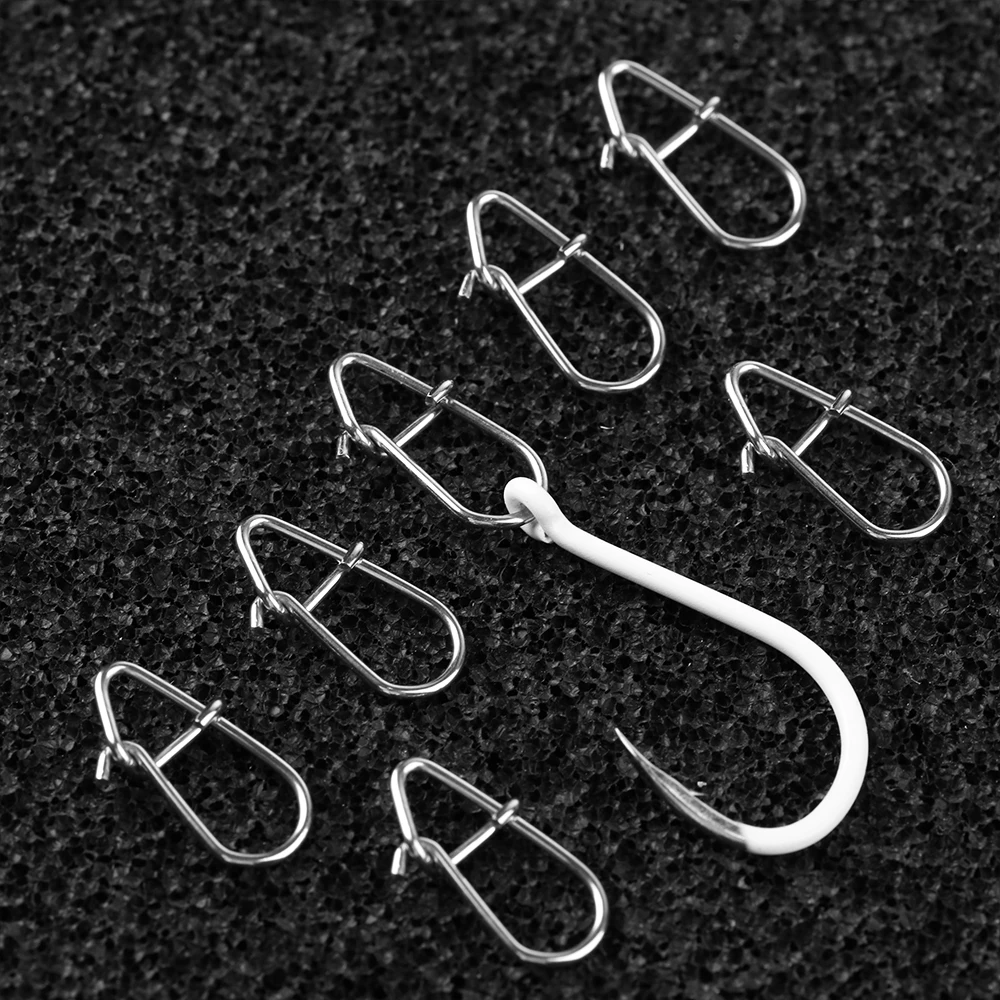 100pcs/lot nice Snap Fishing Barrel Swivel Safety Snaps Hooks Fishhook Fishing Tackle Box Accessory tool lures