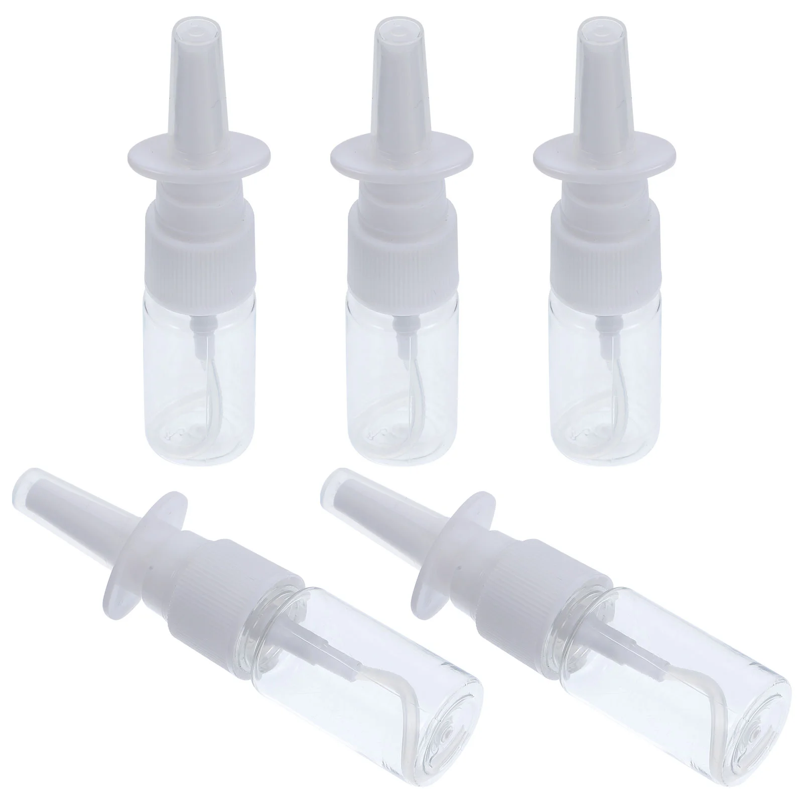 5 ชิ้น 10 มิลลิลิตรแบบพกพา Nasal Sprayer ขวดรีฟิล Fine Mist สเปรย์ขวด (10 เมตรโปร่งใสไหล่แบนขวด + 18R