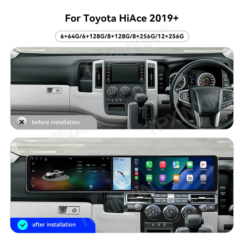 For Toyota HiAce 2019-2026 Android Car Radio Multimedia Video Player Wireless Carplay Autoradio Stereo GPS Navigation Head Unit