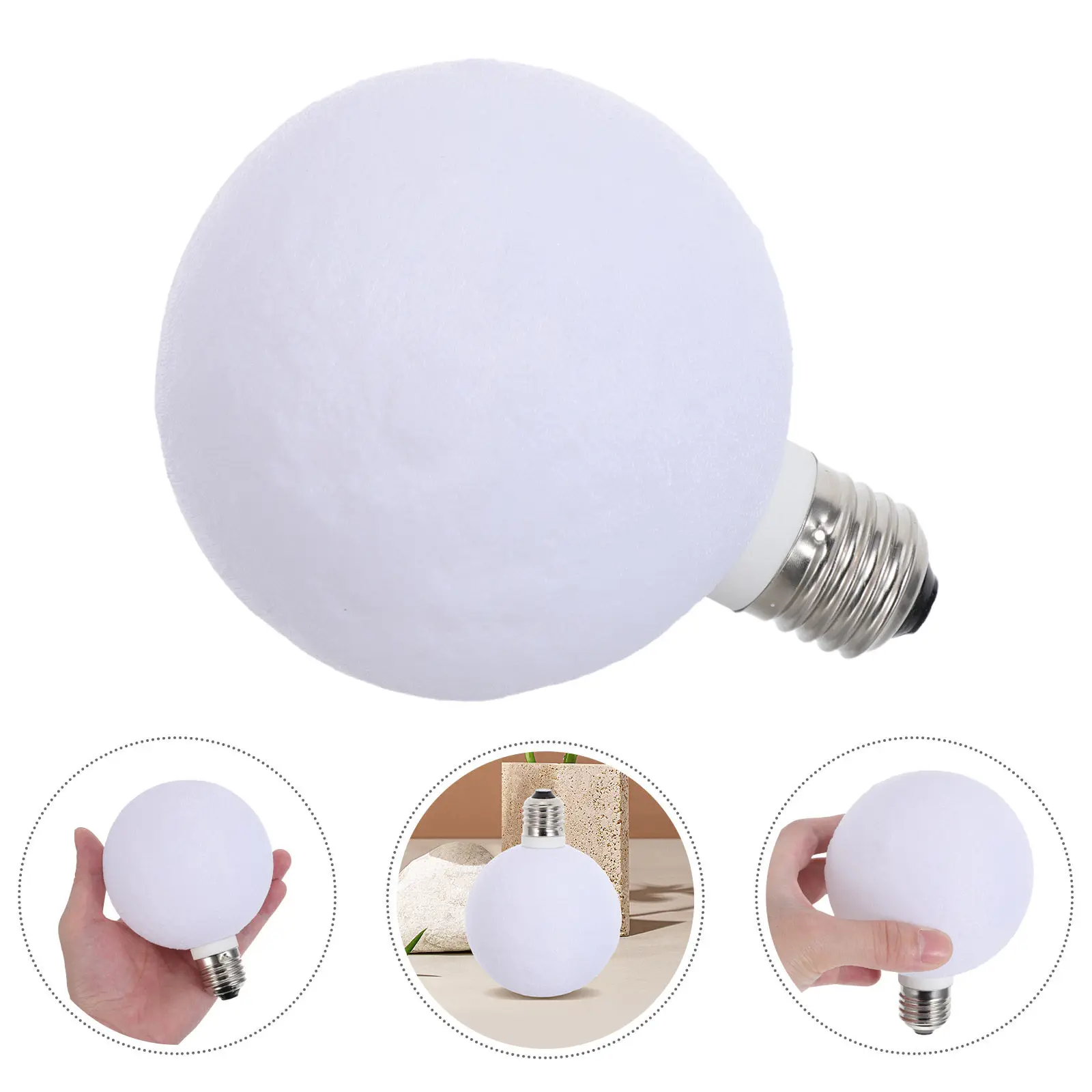 3D Printed Moon Lamp E27 Base 4 Inch Lunar Globe Light for Bedroom Living Room Dorm Hallway Space Decor Modern Desk Night Light