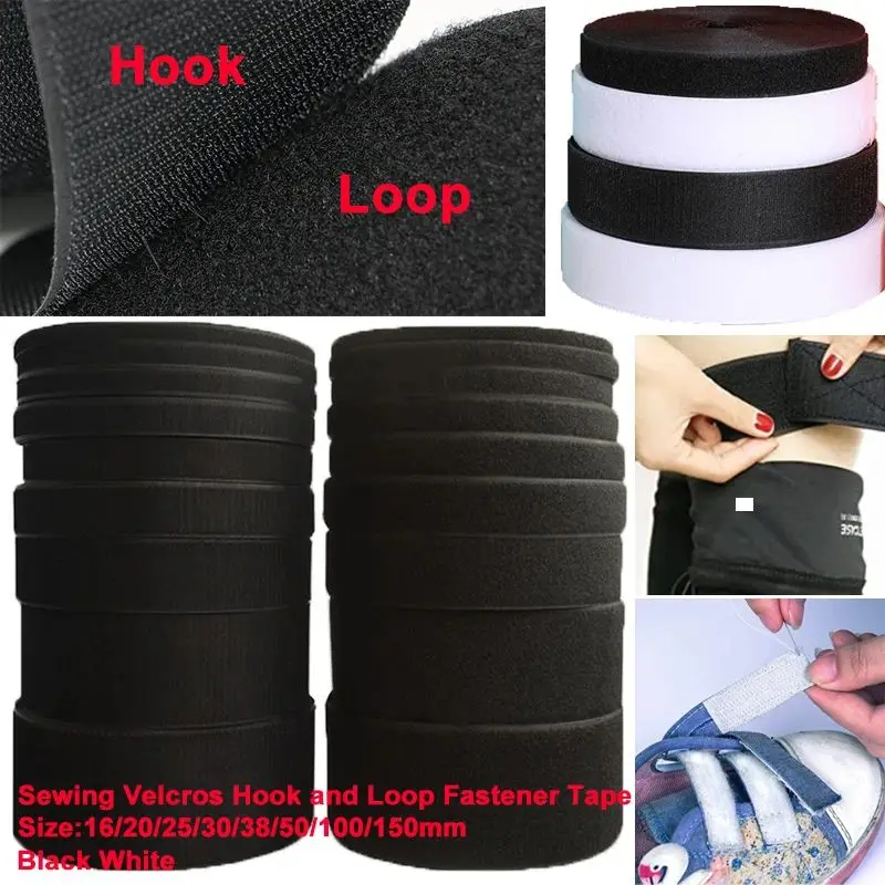 25Meter/Pair 20/25/30/50mm Non-Adhesive Fastener Tape Hook and Loop No Glue Velcros Tape for DIY Sewing Accessories Magic Strips