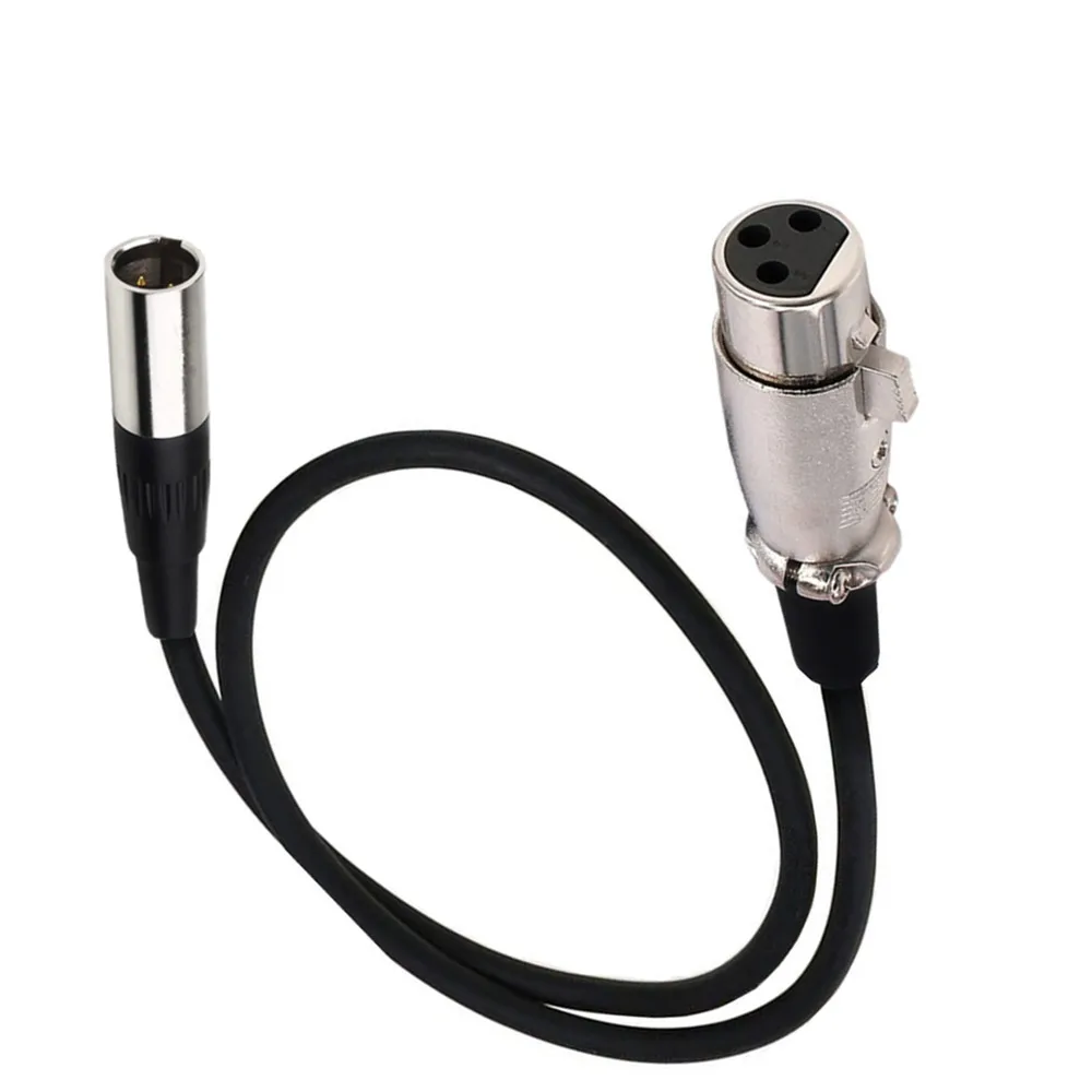 Mini XLR 3pin Male To XLR 3pin Female Audio Cable Aluminum Foil Shielded Copper Wire Audio Line Cable For Microphone Cameras