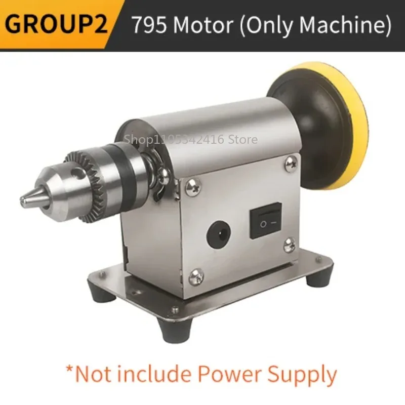 Benchtop Jewelry Rock Grinding Polishing Machine Multi-Function Bench Lathe Polisher with 20pcs Sandpaper Universal Tool