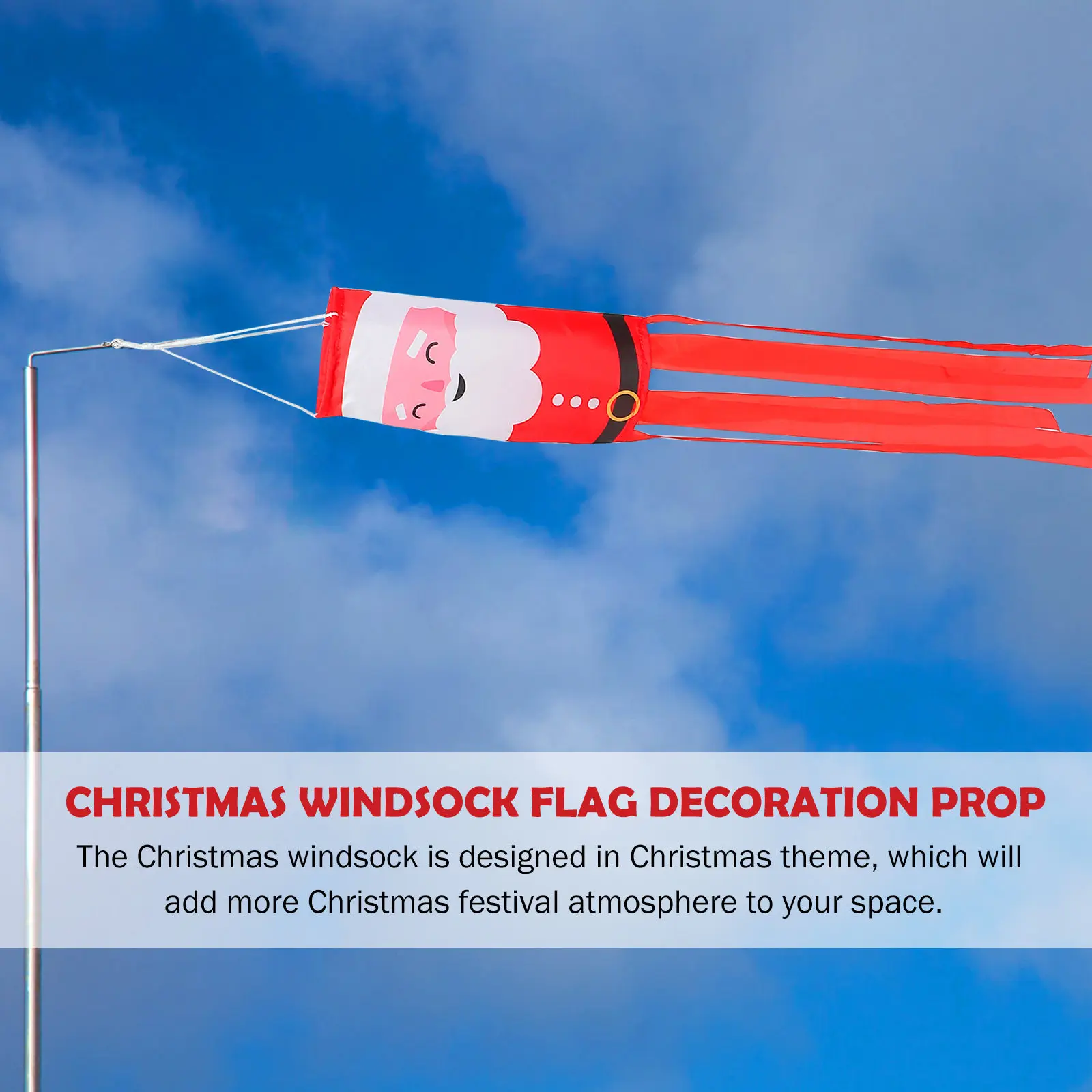 Christmas Windsock Flag – Durable Lightweight Outdoor Hanging Ornament for Courtyard, Garden, Patio Decor