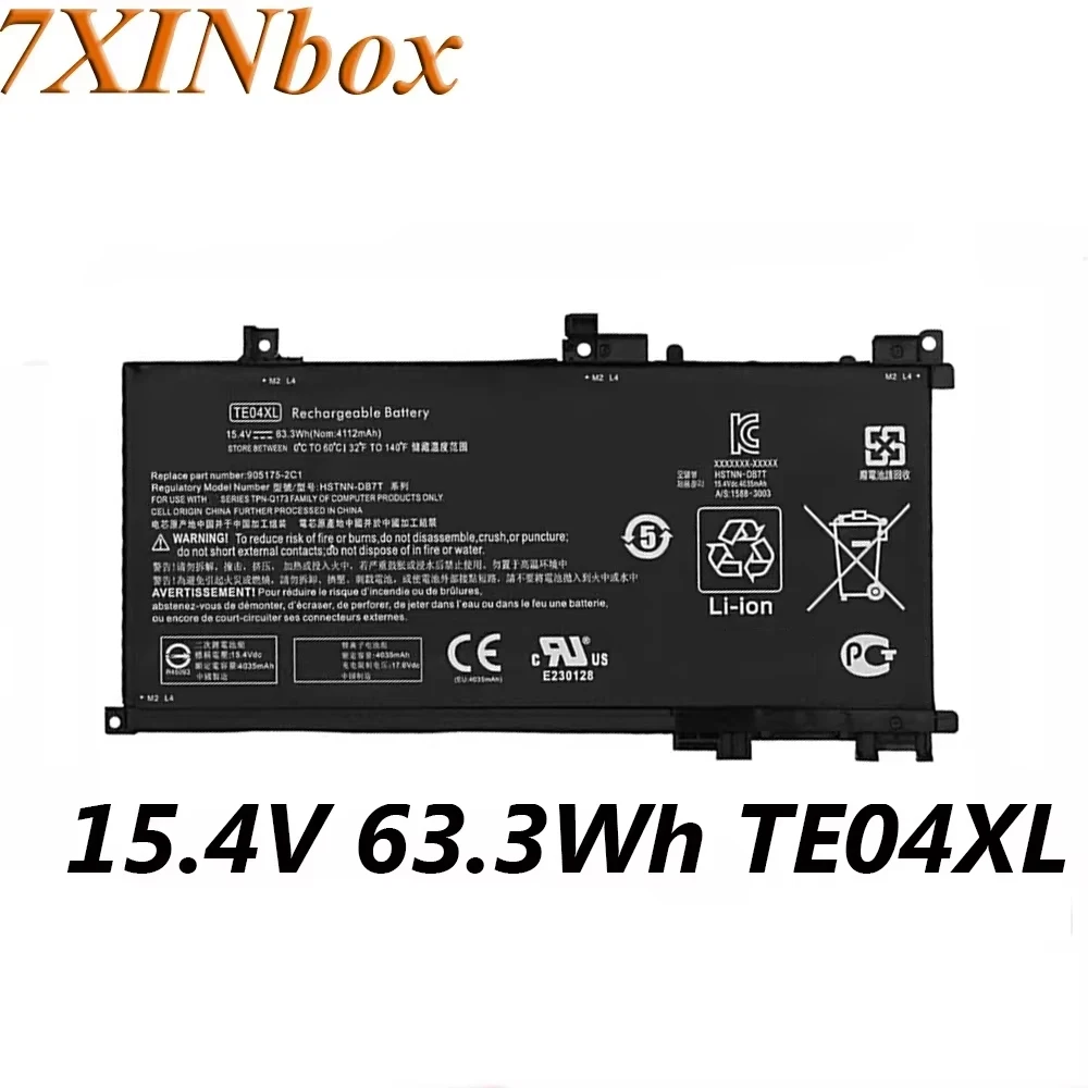 7XINbox TE04XL HSTNN-DB7T 15.4V 63.3Wh Laptop Battery For HP Omen 15-AX200 AX200NA AX235NF AX201NC Pavilion 15-BC000 Series