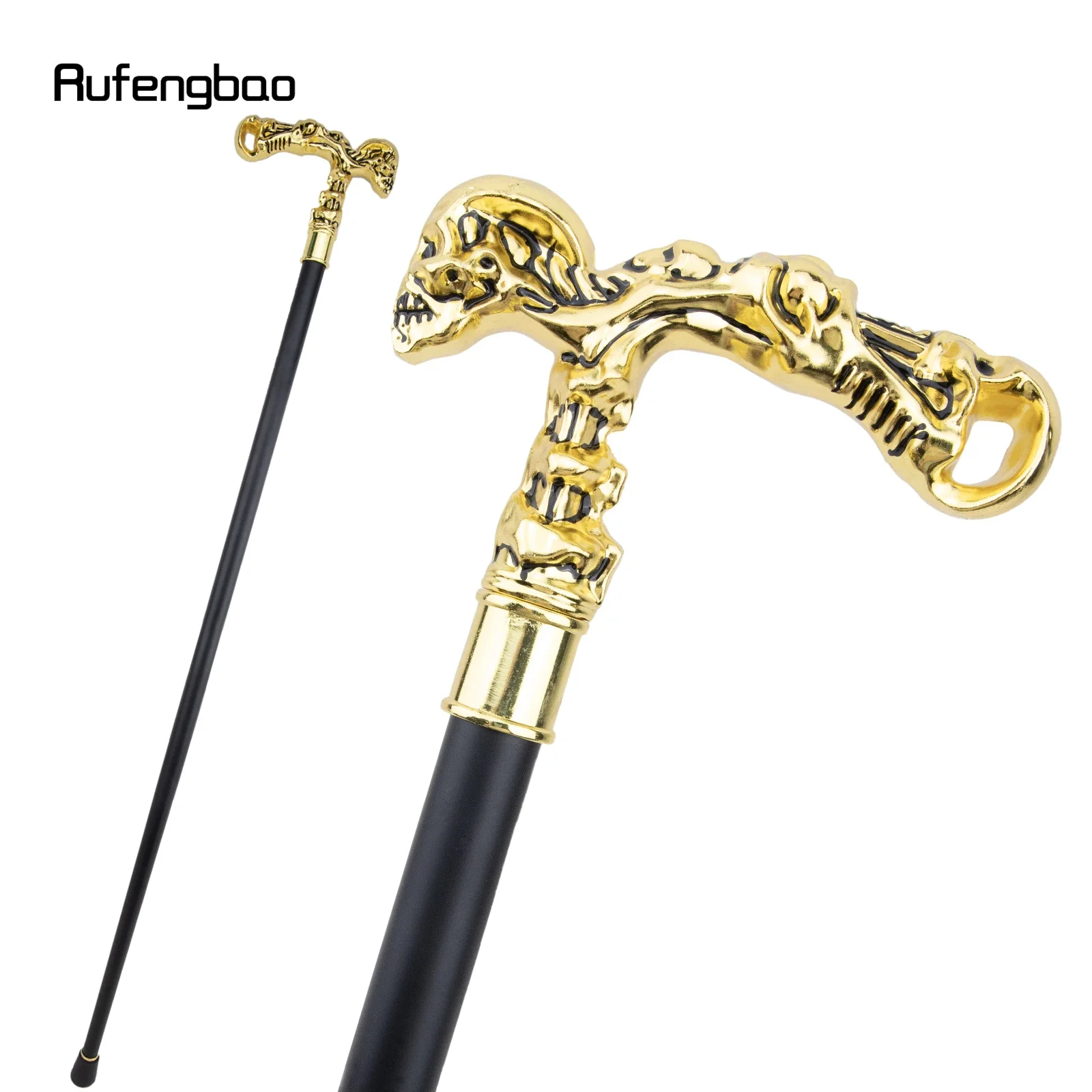 Golden Skull Single Joint Fashion Walking Stick Decorative Vampire Cospaly Party Walking Cane Halloween Crosier 93cm