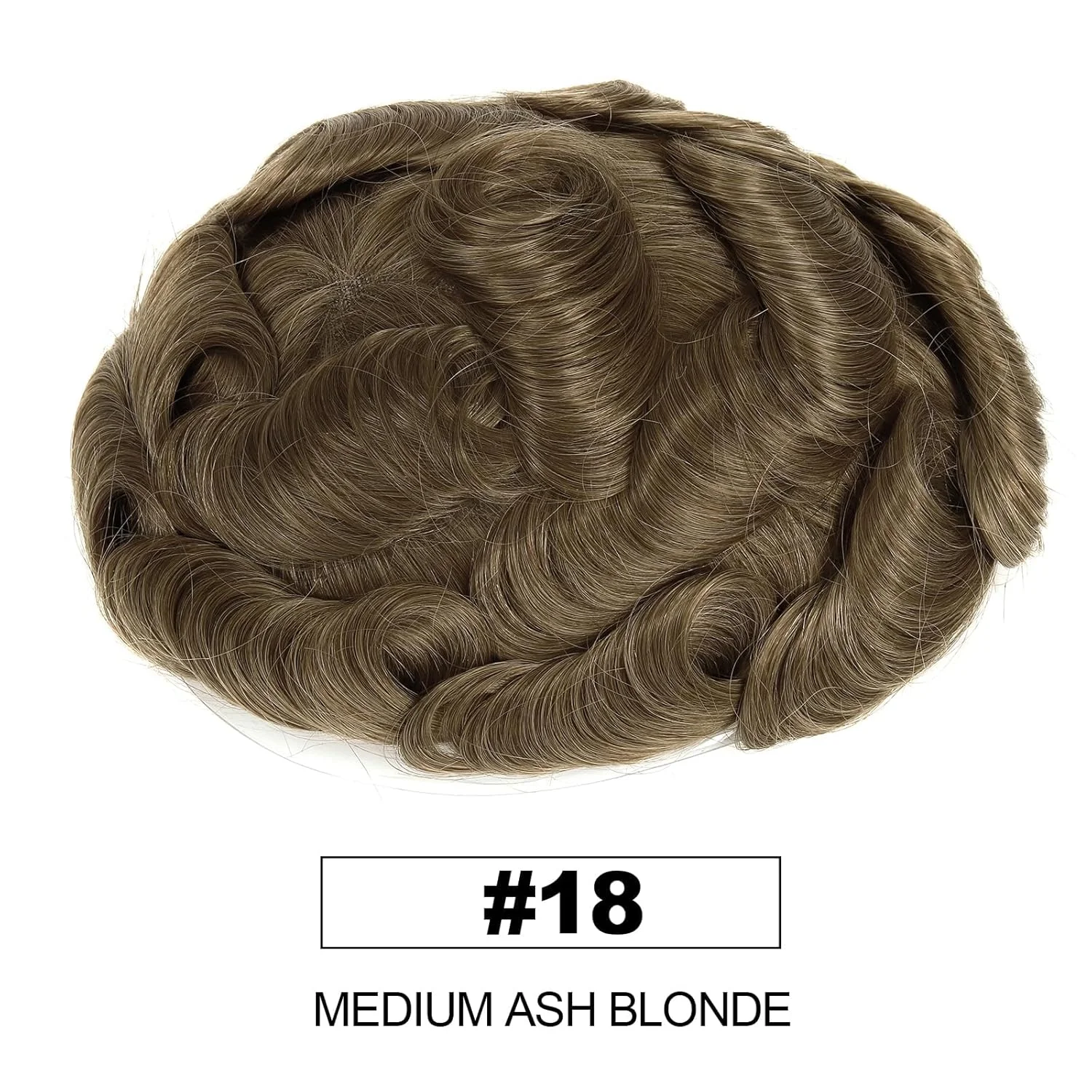 Virgin Human Hair Replacement System Ultra Thin Skin Base Light Brown Color 18# Men's Toupee Hair System 0.03mm 8x10 Base Toupee Hair System