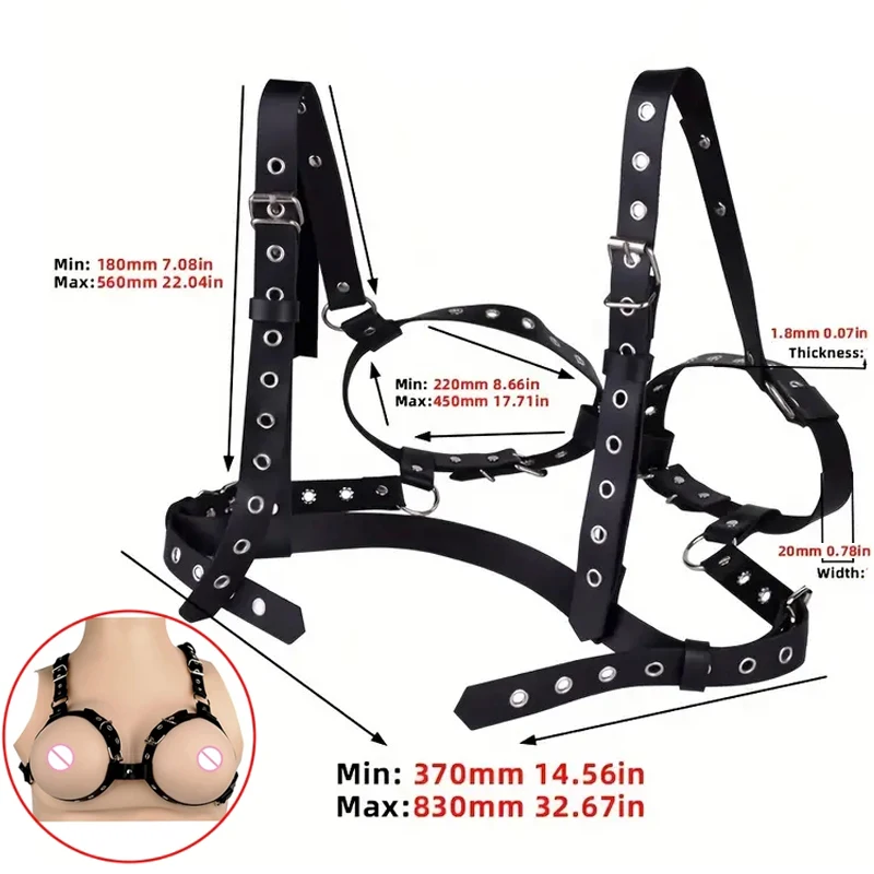 Arnés de pecho Sexy gótico para mujer, ropa fetiche, cinturón de cuero Bondage, Juguetes sexuales exóticos, arnés corporal, corsé, lencería Bdsm