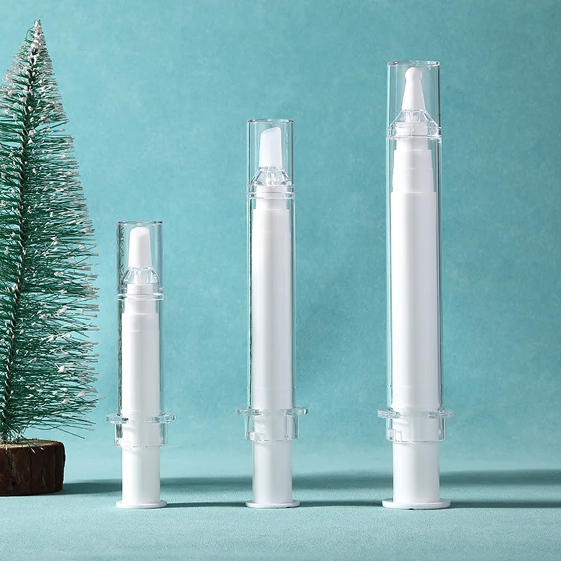 100pcs 5ml 10ml 20ml Empty DIY Airless Syringe High Grade DIY Round Shape Eye Cream Refillable Syringe Vacuum Lotion Pump Bottle