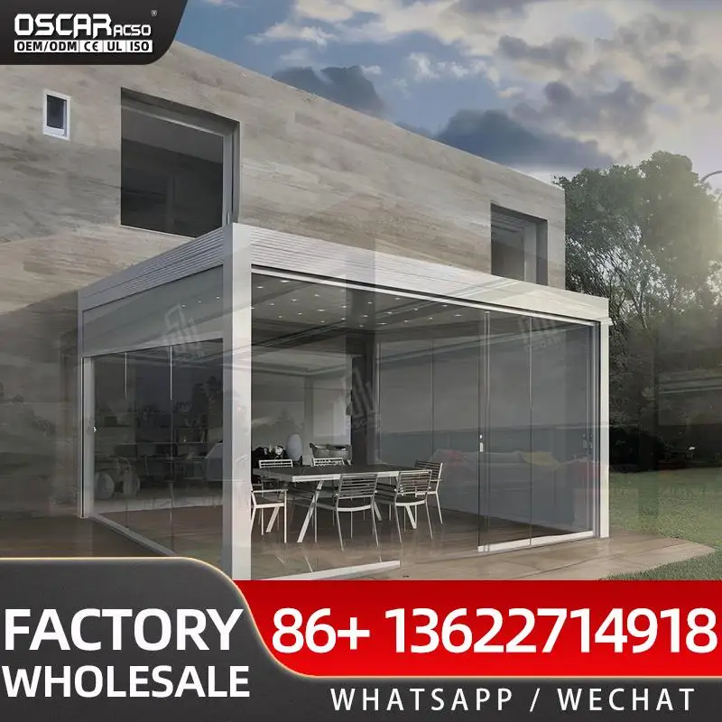 Angled Folding Slatted Canopy Awning Metal Fixed Sunroof for Garden Patio Balcony pergola