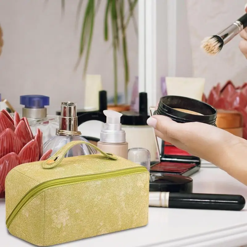 Borse cosmetiche da viaggio per le donne borsa per il trucco grande in pelle PU borsa per il trucco impermeabile borsa per cosmetici Organizer borsa da viaggio per ragazze