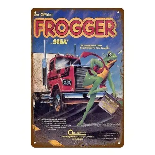 Y1,Frogger Retro Video Game Metal Poster Tin Sign 20*30cm-aluminum