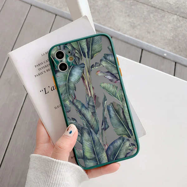 Palmblätter Pflanzen Blumen Handyhülle für iPhone X XR XS 17 15 11 12 13 14 Pro Max 16 15 14 Plus Stoßfeste Rückseite Schutzhülle – Detail 2