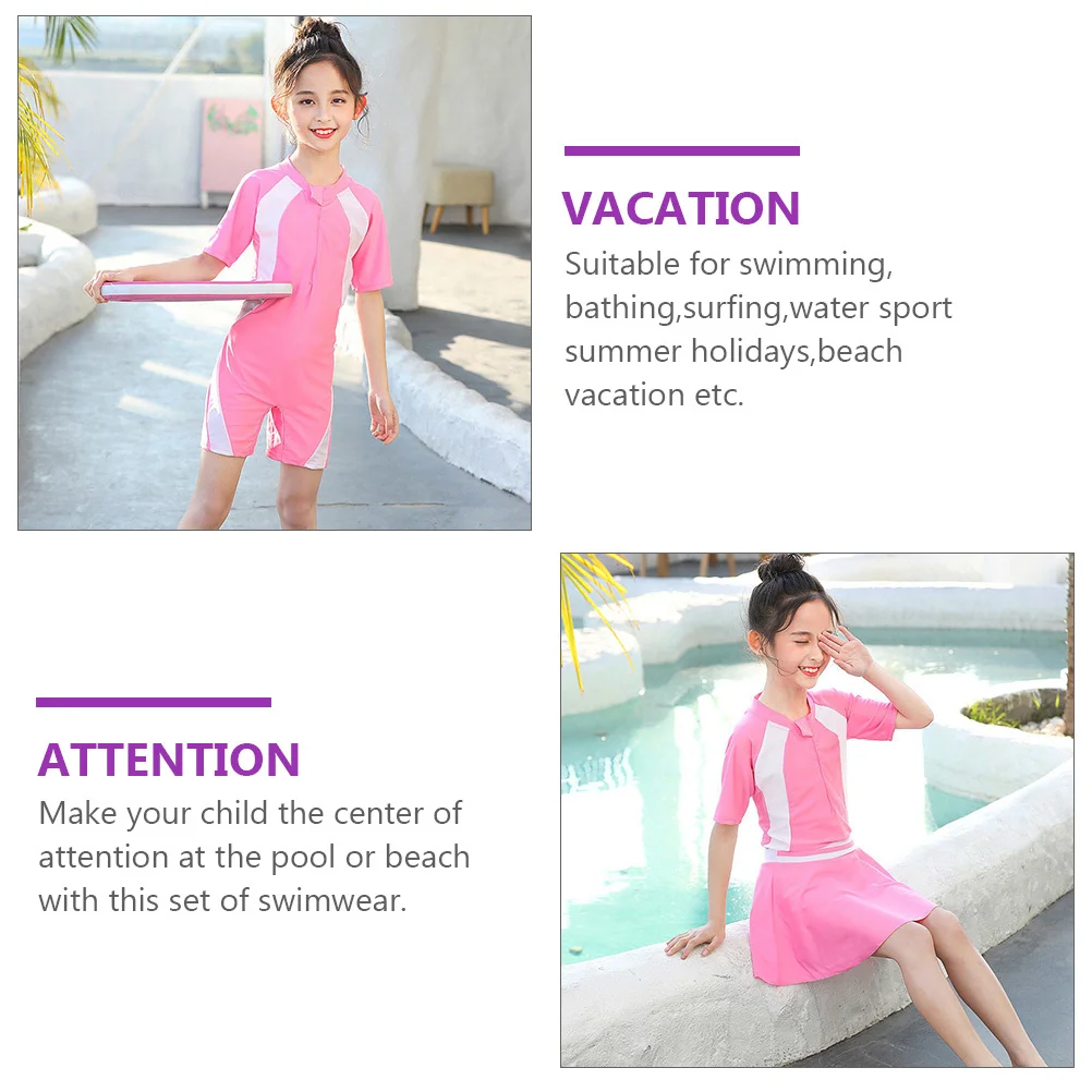 

1 комплект, детские купальники, быстросохнущие, с защитой от ультрафиолета, удобные купальники, цельная юбка, детские купальные костюмы, летний пляжный отдых