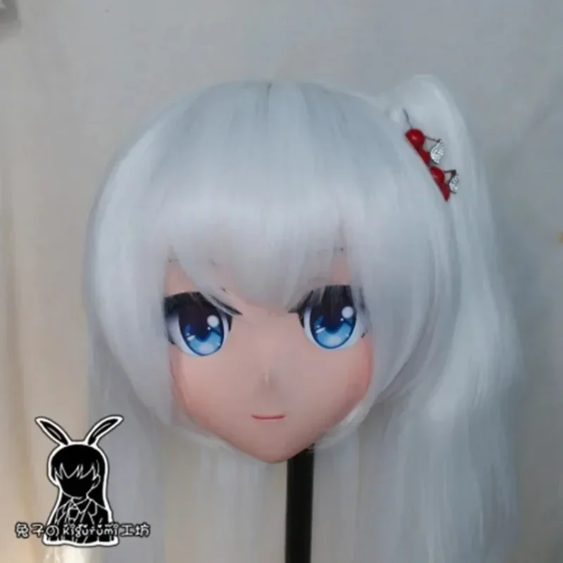 (Rabbit 54) Full Head Crossdress Girl BJD Doll Mask TouHou Project COS Cartoon Anime Silicone Shinki Cosplay Mask Kigurumi