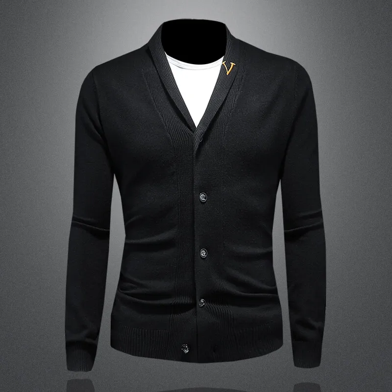 

Мужской повседневный вязаный кардиган с длинным рукавом, тонкий шерстяной однотонный свитер на пуговицах, осенне-зимняя модная коллекция бренда Ciwalk